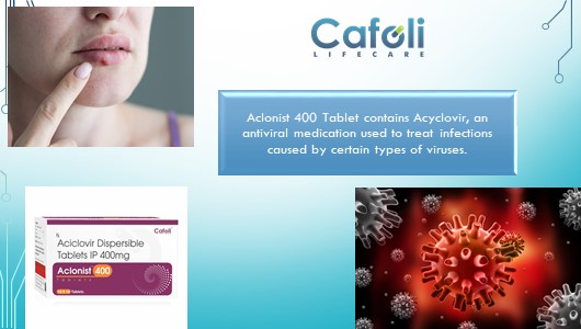 Aclonist 400 Tablet with Acyclovir 400mg at Best Price in Antiviral Pharma Franchise for Herpes Management and Antiviral Therapy